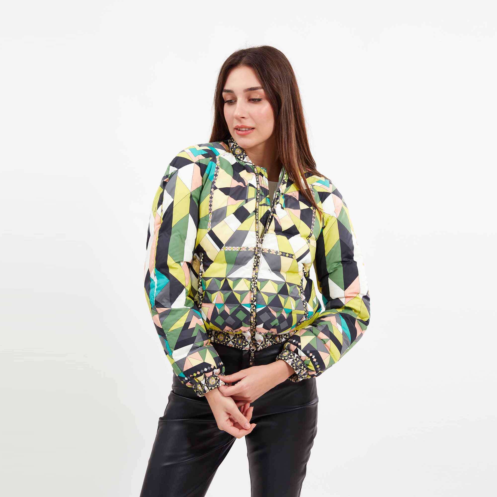 Emilio Pucci - Multicolor Polyamide Zip Pocket Down Jacket